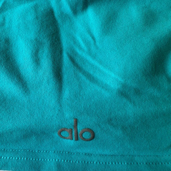 ALO Yoga Blue Racerback Sports Bra (has a hole you can see in the pictures) - Picture 4 of 9